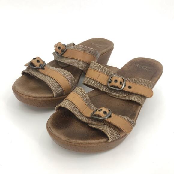 Dansko Jessie Comfort Sandal Slip On Slide Leather Tan - Picture 6 of 8